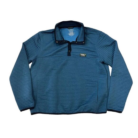 LL Bean Slightly Fitted Snap T Pullover Blue Men’s XL - Picture 1 of 5
